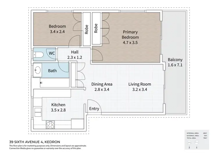 Floorplan of Homely unit listing, 4/39 Sixth Avenue, Kedron QLD 4031