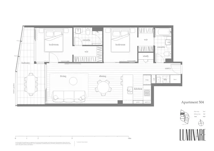 Floorplan of Homely apartment listing, 504/20 Festival Place, Newstead QLD 4006