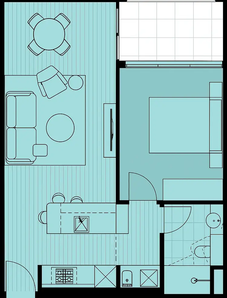 Floorplan of Homely apartment listing, 1104/1 Metters Street, Erskineville NSW 2043