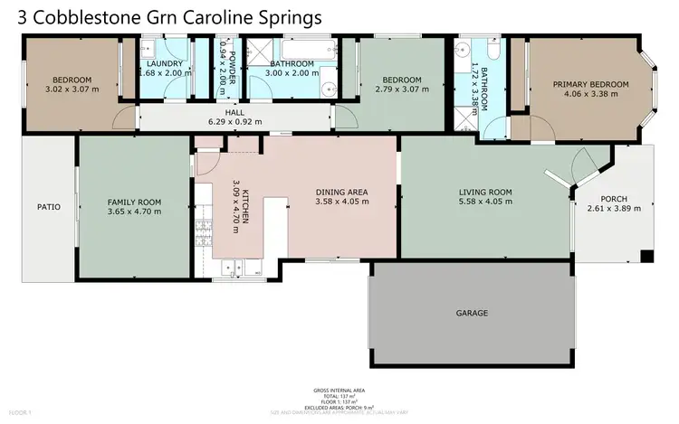 Floorplan of Homely house listing, 3 Cobblestone Green, Caroline Springs VIC 3023