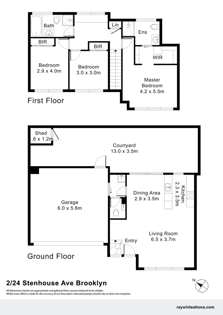 Floorplan of Homely townhouse listing, 2/24 Stenhouse Avenue, Brooklyn VIC 3012