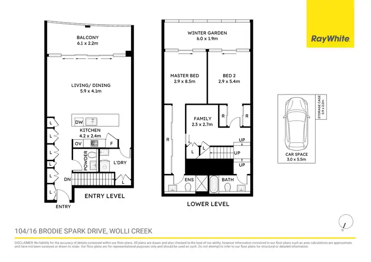 Floorplan of Homely apartment listing, 104/16 Brodie Spark Drive, Wolli Creek NSW 2205