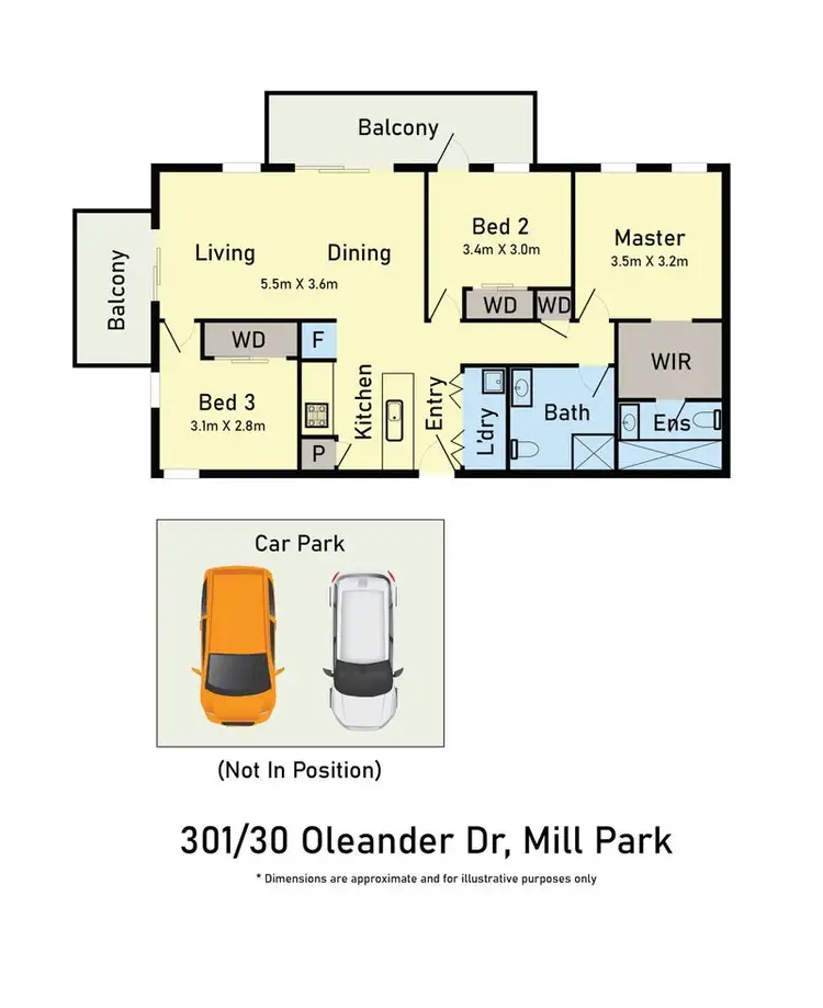 Floorplan of Homely house listing, 301/30A Oleander Drive, Mill Park VIC 3082