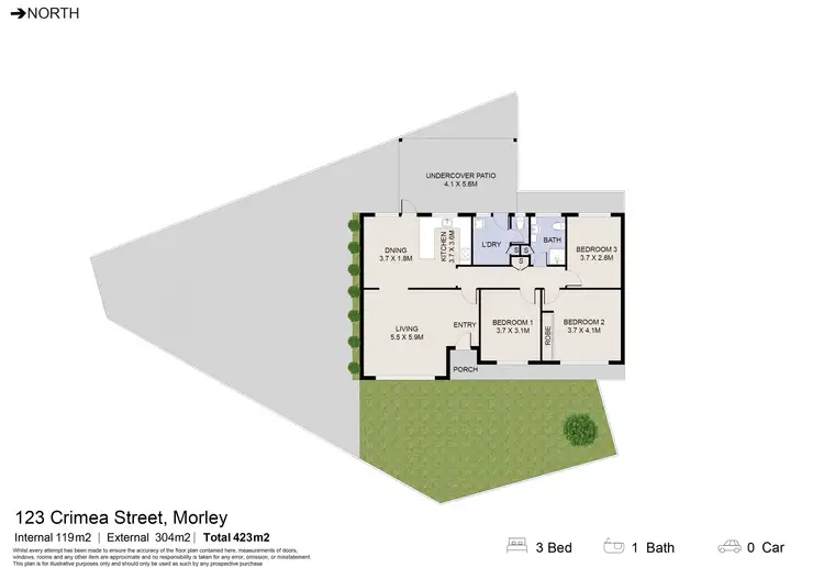 Floorplan of Homely house listing, 123 Crimea Street, Morley WA 6062