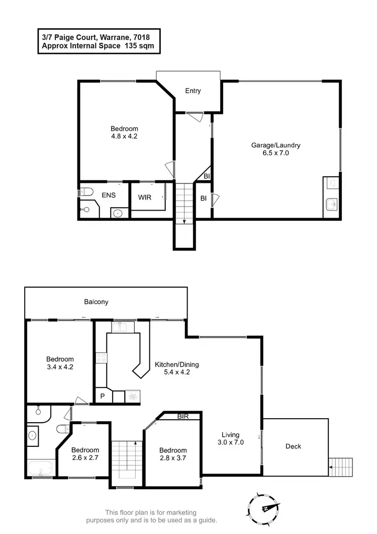 Floorplan of Homely townhouse listing, 3/7 Paige Court, Warrane TAS 7018