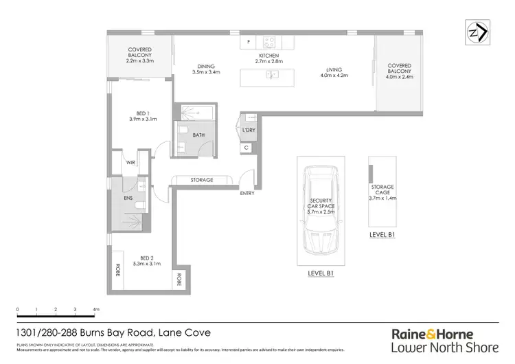 Floorplan of Homely apartment listing, 1301/280-288 Burns Bay Road, Lane Cove NSW 2066