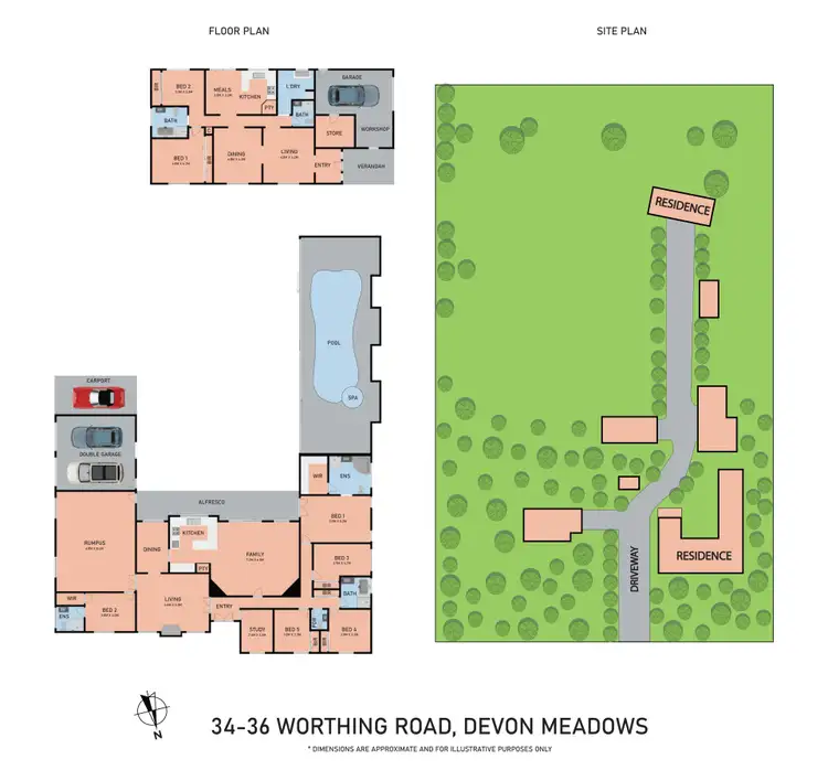 Floorplan of Homely rural property listing, 34-36 Worthing Road, Devon Meadows VIC 3977
