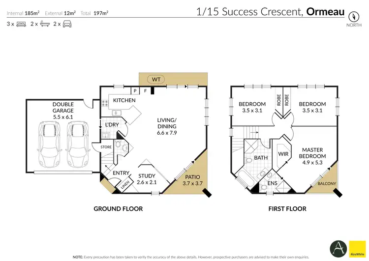 Floorplan of Homely semi-detached listing, 1/15 Success Crescent, Ormeau QLD 4208