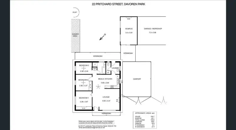 Floorplan of Homely house listing, 22 Pritchard Street, Davoren Park SA 5113