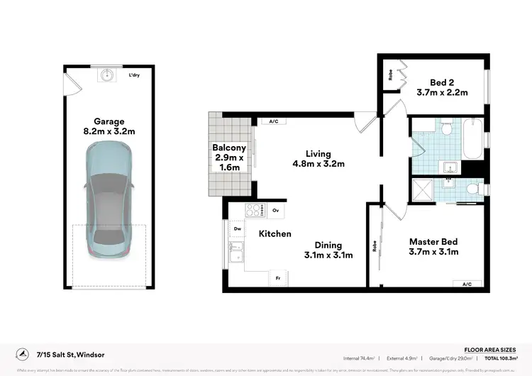 Floorplan of Homely apartment listing, 7/15 Salt Street, Windsor QLD 4030