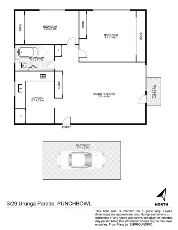 Floorplan of Homely apartment listing, 3/29 Urunga Parade, Punchbowl NSW 2196