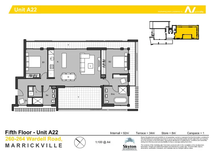 Floorplan of Homely apartment listing, 22/260 Wardell Road, Marrickville NSW 2204