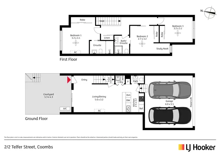 Floorplan of Homely townhouse listing, 2/2 Telfer Street, Coombs ACT 2611