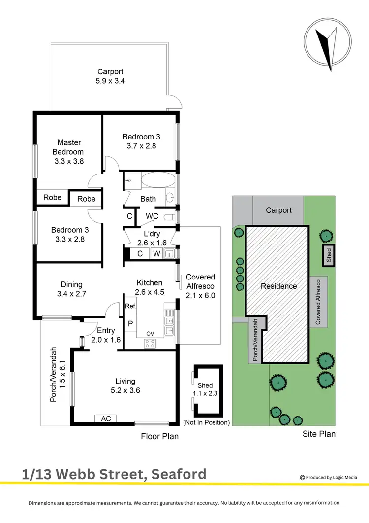 Floorplan of Homely unit listing, 1/13 Webb Street, Seaford VIC 3198