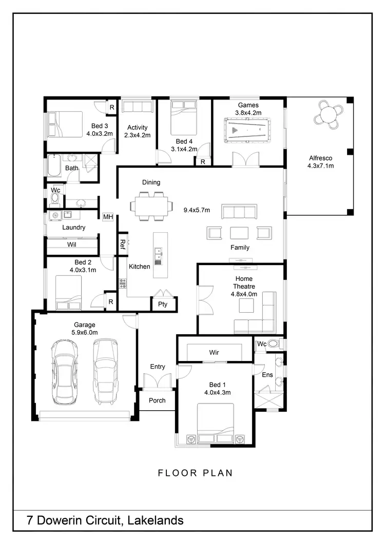 Floorplan of Homely house listing, 7 Dowerin Circuit, Lakelands WA 6180