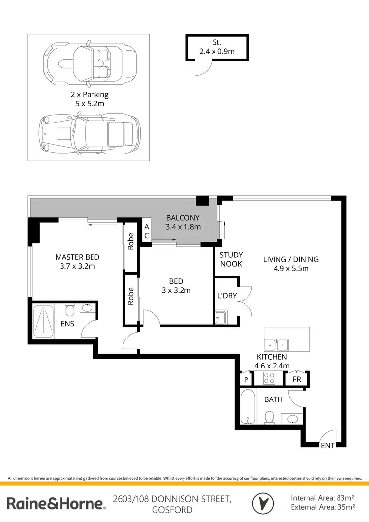Floorplan of Homely unit listing, W2603/108 Donnison Street, Gosford NSW 2250