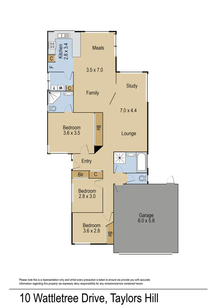 Floorplan of Homely house listing, 10 Wattletree Drive, Taylors Hill VIC 3037