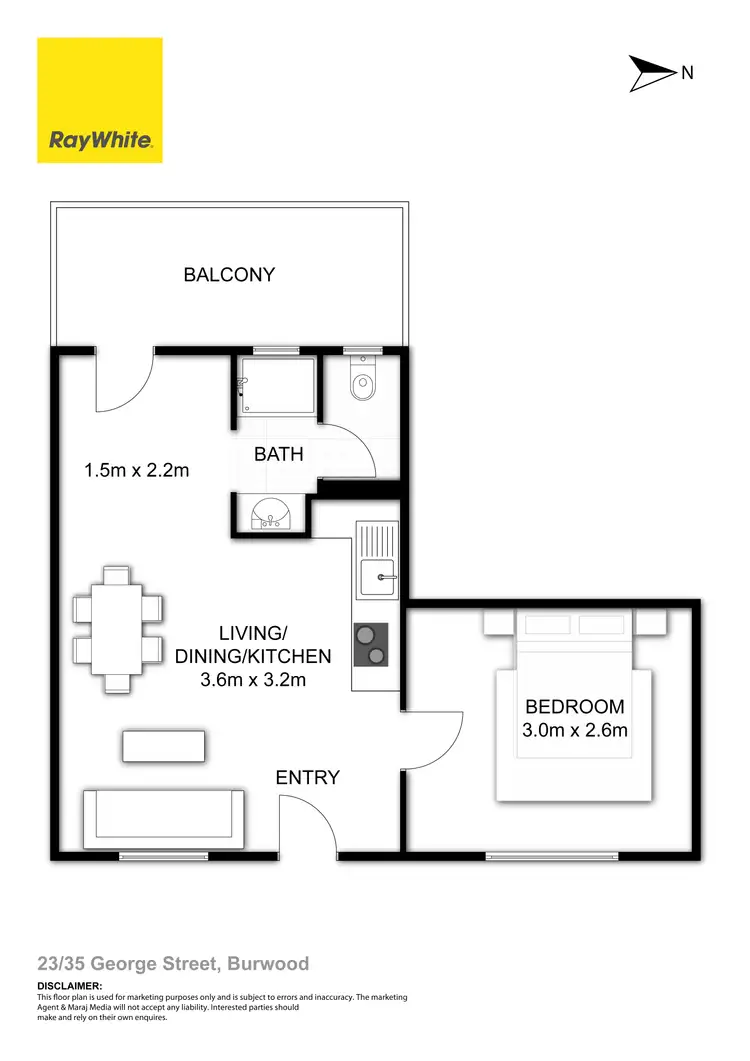 Floorplan of Homely apartment listing, 23/35 George Street, Burwood NSW 2134