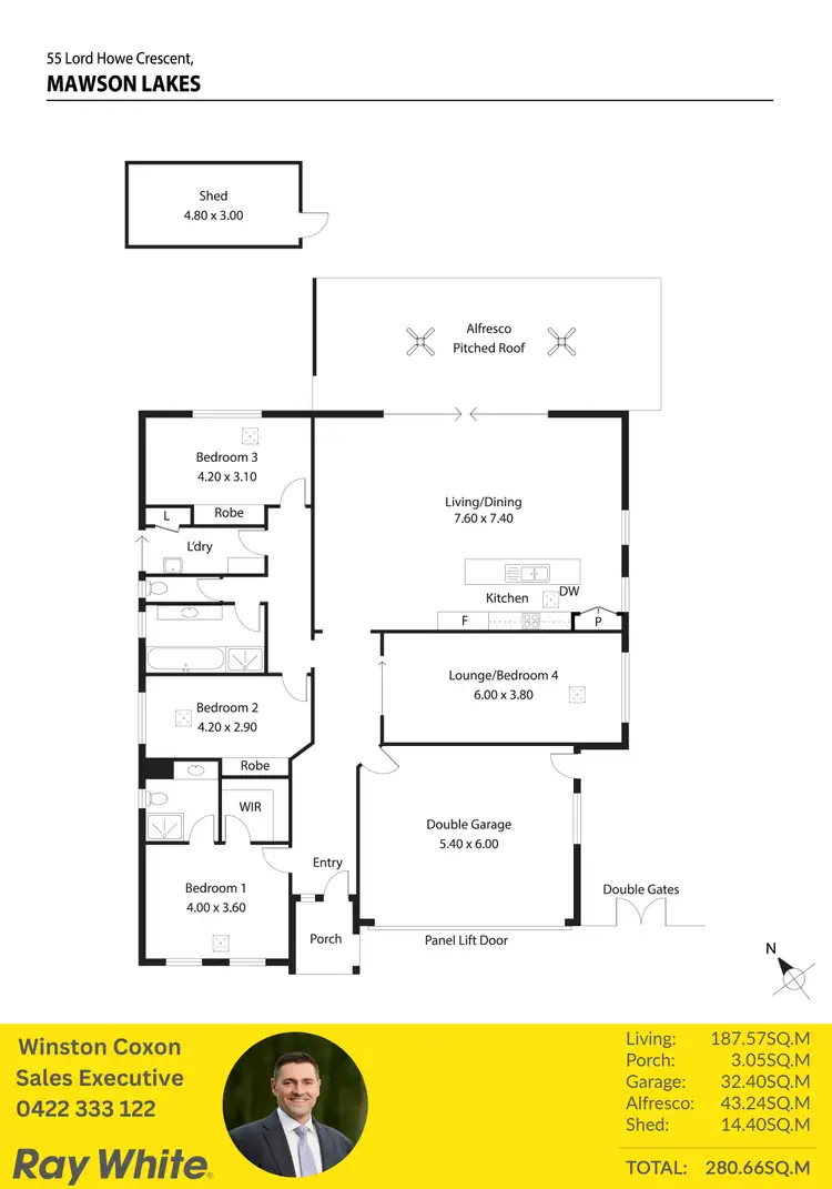 Floorplan of Homely house listing, 55 Lord Howe Crescent, Mawson Lakes SA 5095
