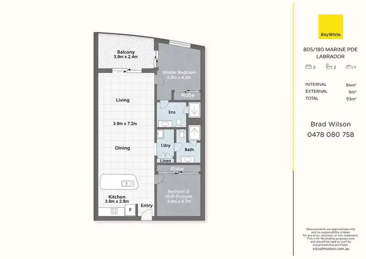 Floorplan of Homely unit listing, 805/180 Marine Parade, Labrador QLD 4215