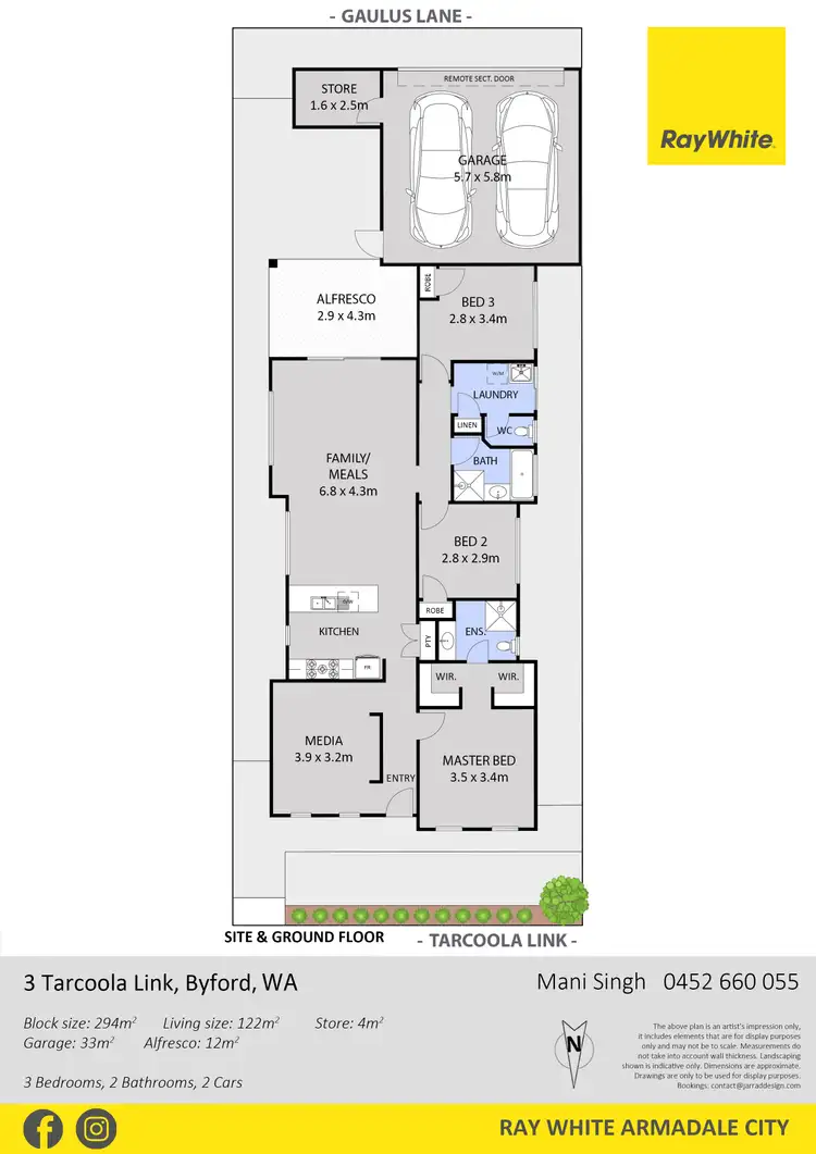 Floorplan of Homely house listing, 3 Tarcoola Link, Byford WA 6122