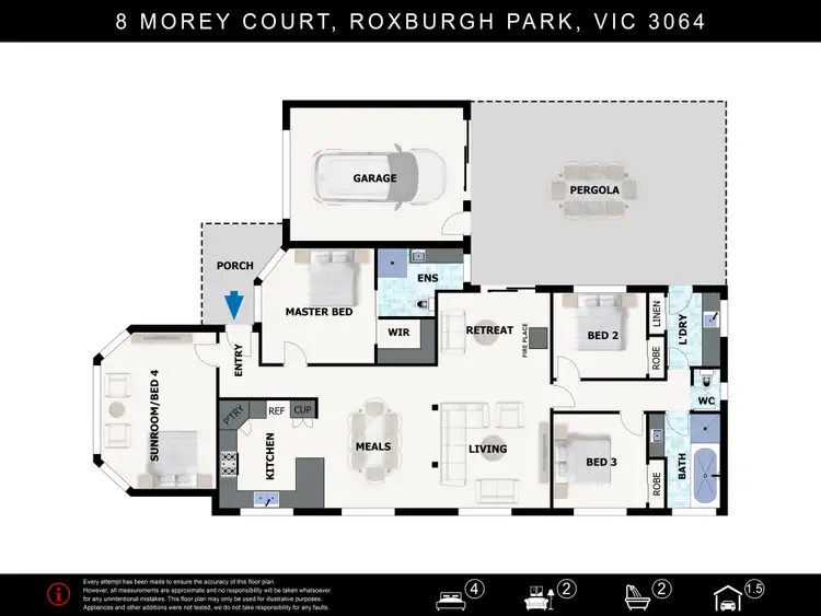 Floorplan of Homely house listing, 8 Morey Court, Roxburgh Park VIC 3064