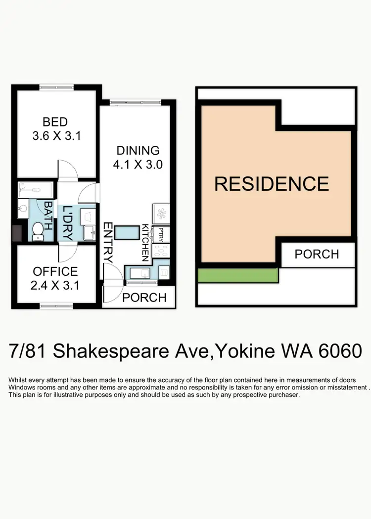 Floorplan of Homely apartment listing, 7/81-83 Shakespeare Avenue, Yokine WA 6060