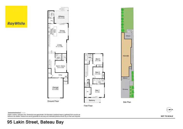 Floorplan of Homely semi-detached listing, 95 Lakin Street, Bateau Bay NSW 2261