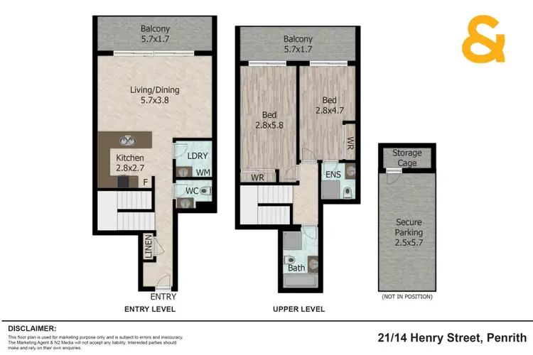 Floorplan of Homely apartment listing, 21/14 Henry Street, Penrith NSW 2750