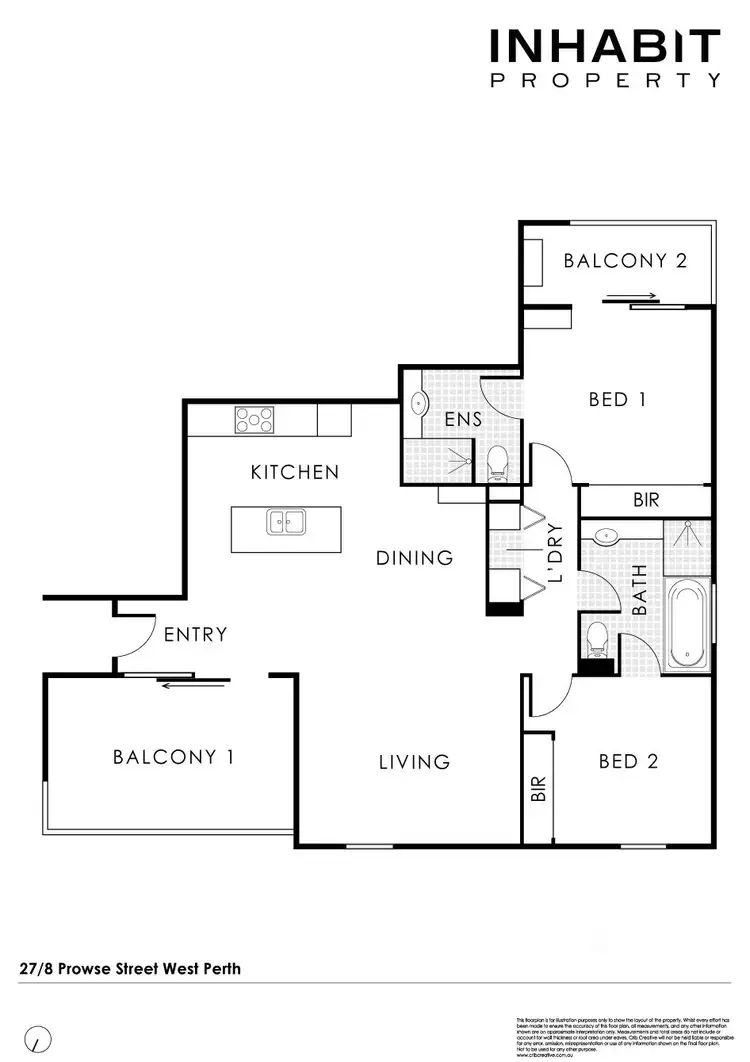 Floorplan of Homely unit listing, 27/8 Prowse Street, West Perth WA 6005