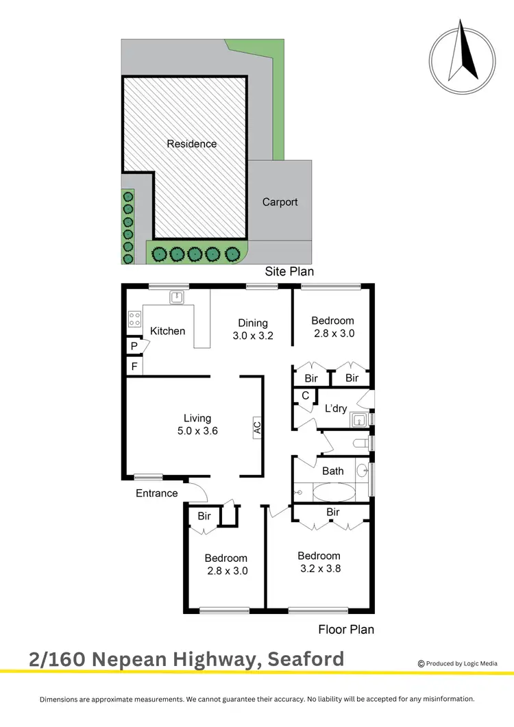 Floorplan of Homely unit listing, 2/160 Nepean Highway, Seaford VIC 3198