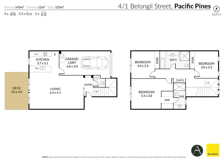 Floorplan of Homely townhouse listing, 4/1 Belongil Street, Pacific Pines QLD 4211