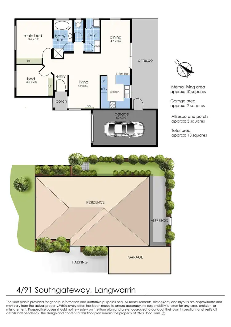 Floorplan of Homely unit listing, 4/91 Southgateway, Langwarrin VIC 3910