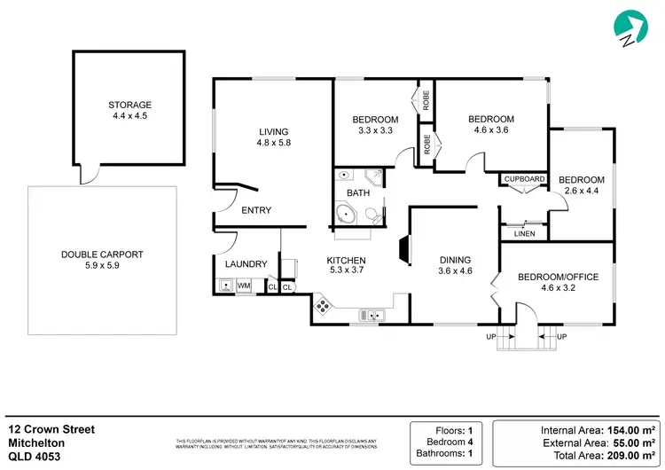 Floorplan of Homely house listing, 12 Crown Street, Mitchelton QLD 4053
