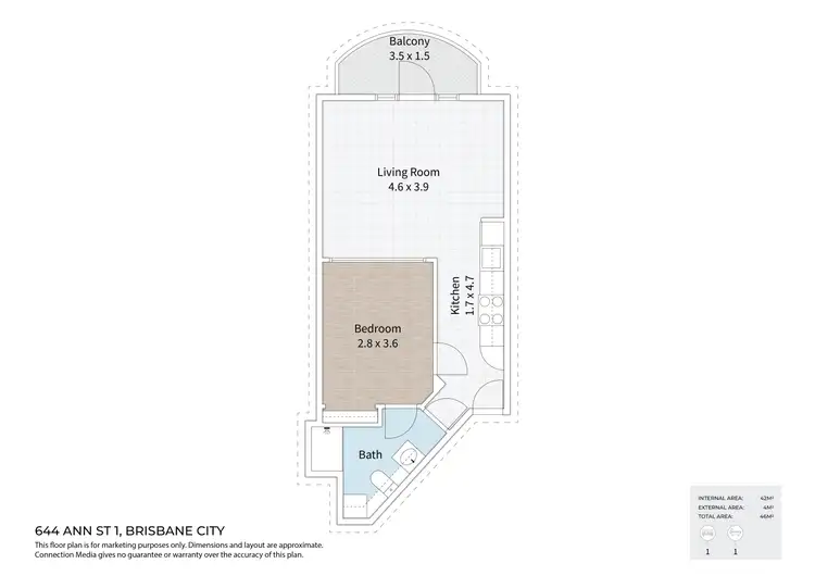 Floorplan of Homely unit listing, 1/8 Duncan Street, Fortitude Valley QLD 4006