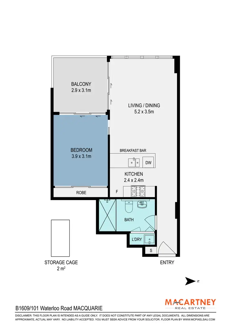 Floorplan of Homely apartment listing, B1609/101 Waterloo Road, Macquarie Park NSW 2113