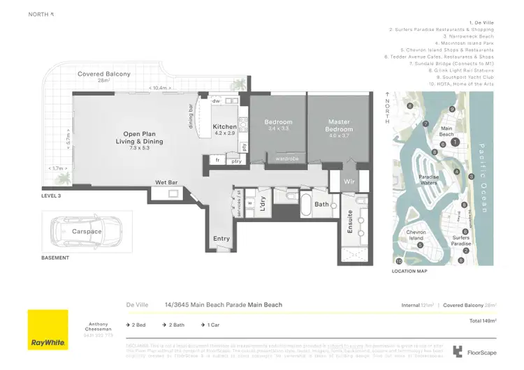 Floorplan of Homely apartment listing, 14/3645 Main Beach Parade, Main Beach QLD 4217
