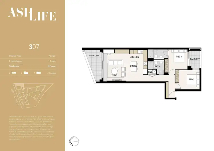 Floorplan of Homely apartment listing, 307/328-336 Liverpool Road, Ashfield NSW 2131
