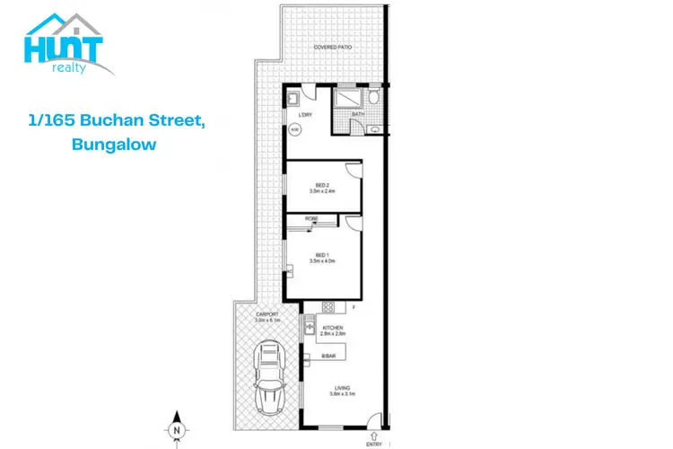 Floorplan of Homely semi-detached listing, 1/165 Buchan Street, Bungalow QLD 4870