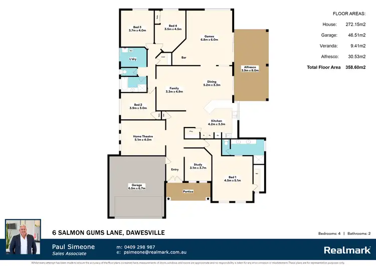 Floorplan of Homely house listing, 6 Salmon Gums Lane, Dawesville WA 6211
