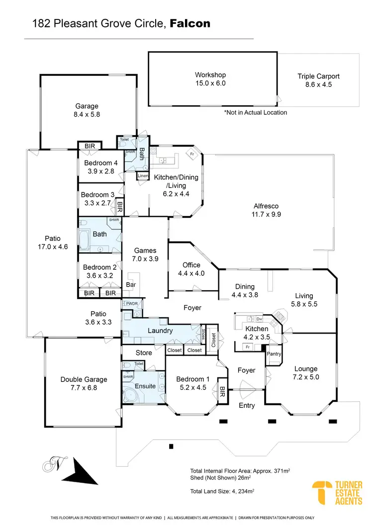 Floorplan of Homely house listing, 182 Pleasant Grove Circle, Falcon WA 6210