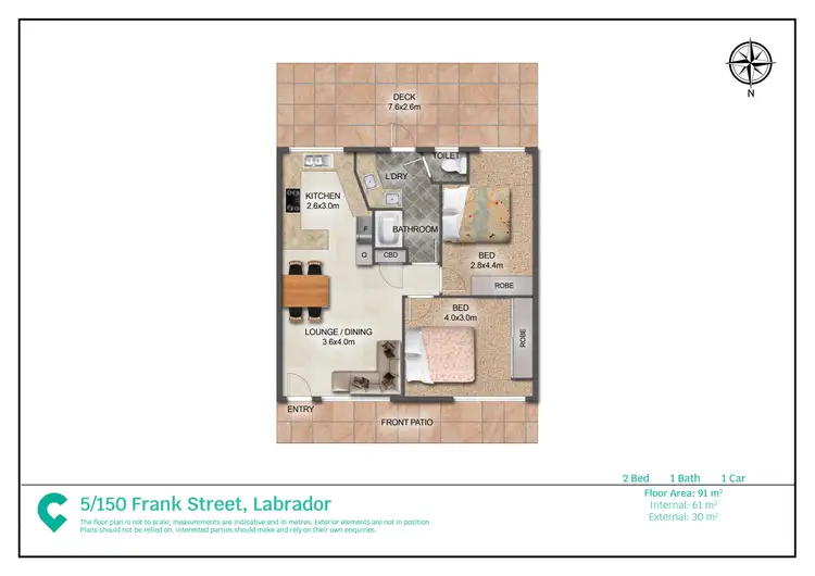 Floorplan of Homely unit listing, 5/150 Frank Street, Labrador QLD 4215