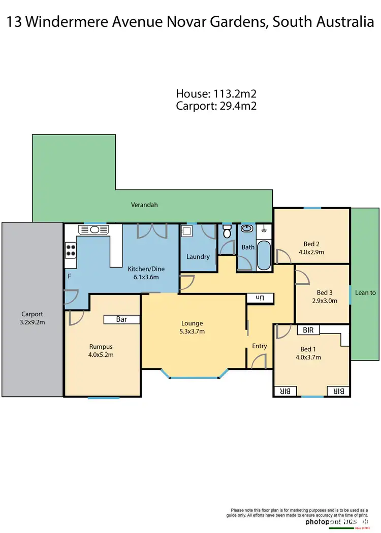 Floorplan of Homely house listing, 13 Windermere Avenue, Novar Gardens SA 5040