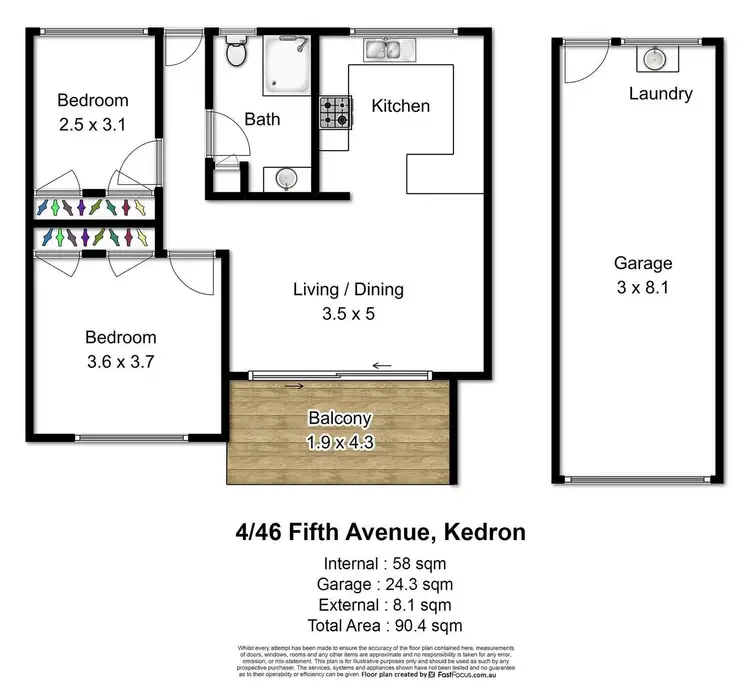 Floorplan of Homely unit listing, 4/46 Fifth Avenue, Kedron QLD 4031