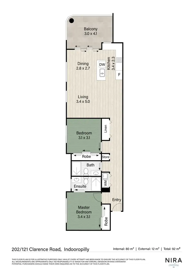 Floorplan of Homely apartment listing, 202/121 Clarence Road, Indooroopilly QLD 4068