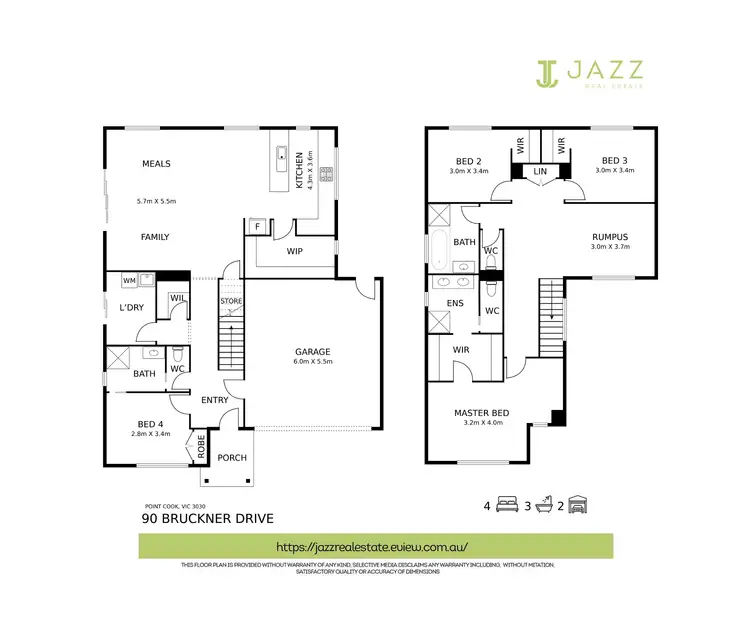 Floorplan of Homely house listing, 90 Bruckner Drive, Point Cook VIC 3030