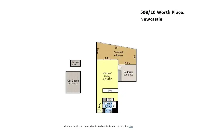 Floorplan of Homely unit listing, 508/10 Worth Place, Newcastle NSW 2300