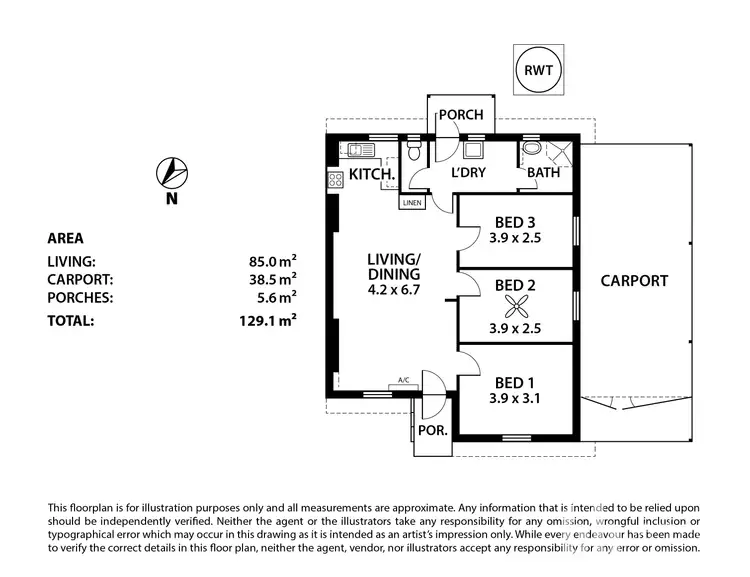 Floorplan of Homely house listing, 13 Hopkins Street, Renmark SA 5341