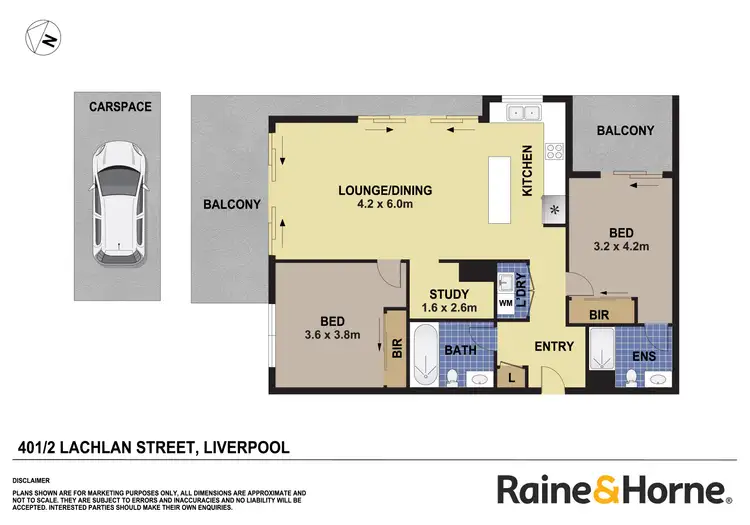 Floorplan of Homely unit listing, 401/2 Lachlan Street, Liverpool NSW 2170