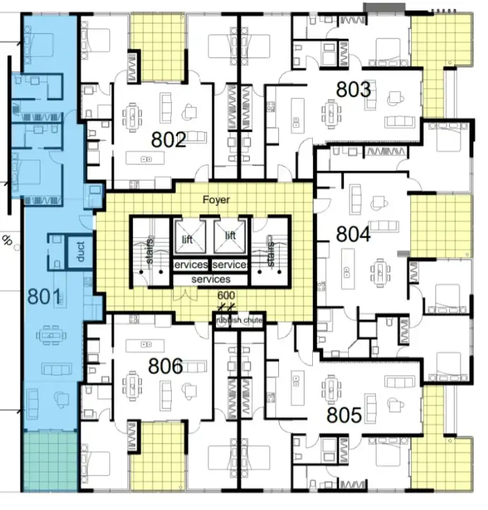 Floorplan of Homely apartment listing, 801/29 Daly Street, Darwin City NT 800